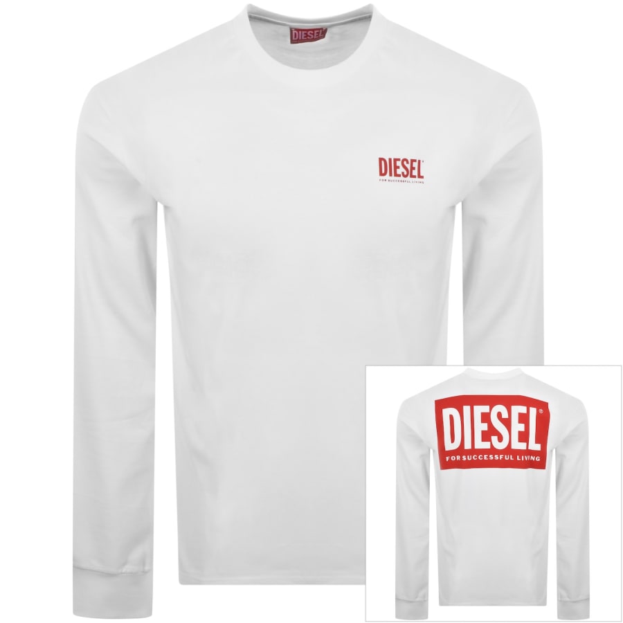 Diesel T Boxt Long Sleeve T Shirt White | Mainline Menswear x